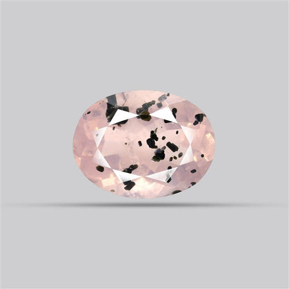 Diopside in Rose Quartz Faceted Fine Gemstone