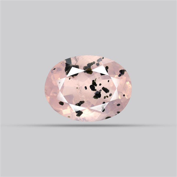 Diopside in Rose Quartz Faceted Fine Gemstone