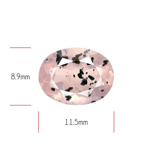 Diopside in Rose Quartz Faceted Fine Gemstone