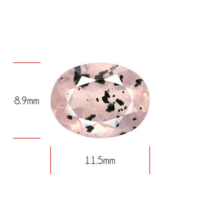 Diopside in Rose Quartz Faceted Fine Gemstone