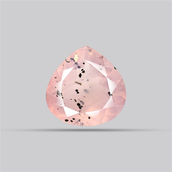 Diopside in Rose Quartz Faceted Fine Gemstone
