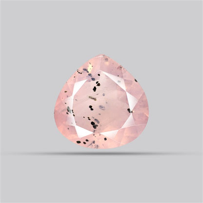 Diopside in Rose Quartz Faceted Fine Gemstone