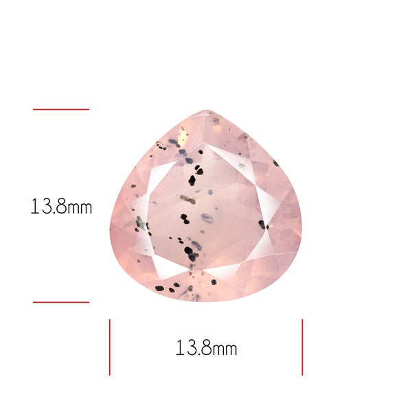 Diopside in Rose Quartz Faceted Fine Gemstone