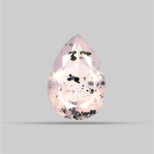 Diopside in Rose Quartz Faceted Fine Gemstone