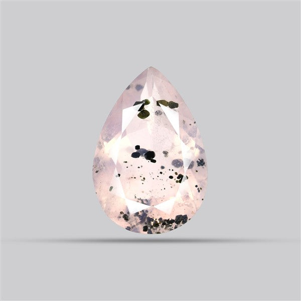 Diopside in Rose Quartz Faceted Fine Gemstone