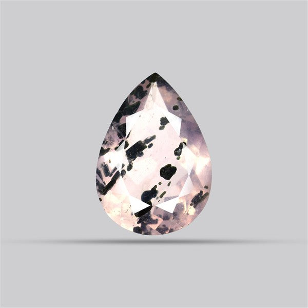 Diopside in Rose Quartz Faceted Fine Gemstone