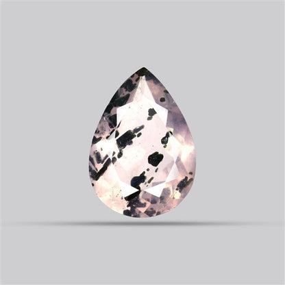 Diopside in Rose Quartz Faceted Fine Gemstone