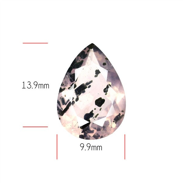Diopside in Rose Quartz Faceted Fine Gemstone