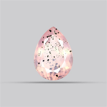 Diopside in Rose Quartz Faceted Fine Gemstone