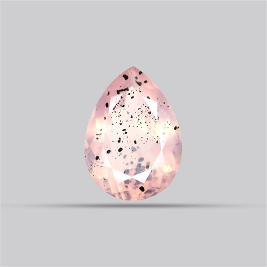 Diopside in Rose Quartz Faceted Fine Gemstone