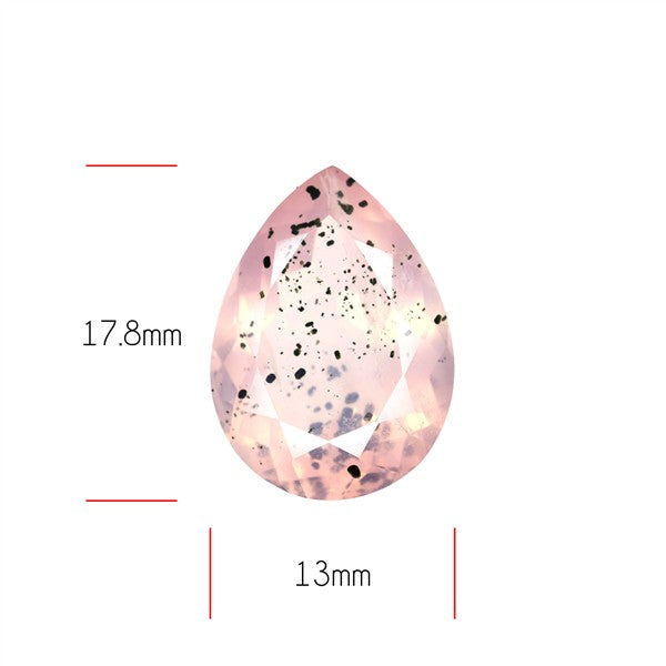 Diopside in Rose Quartz Faceted Fine Gemstone