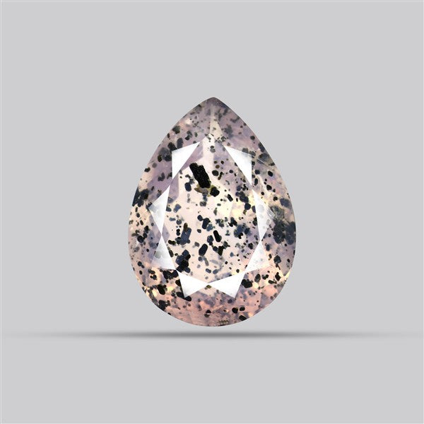 Diopside in Rose Quartz Faceted Fine Gemstone