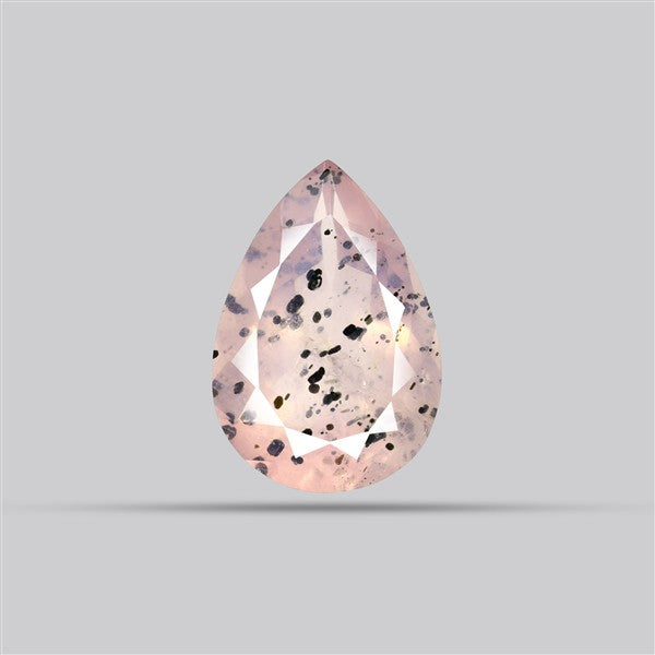 Diopside in Rose Quartz Faceted Fine Gemstone