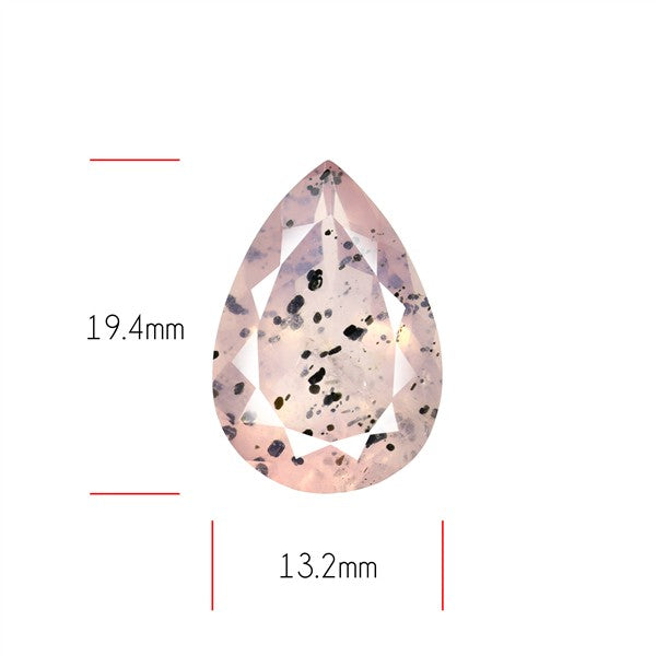 Diopside in Rose Quartz Faceted Fine Gemstone