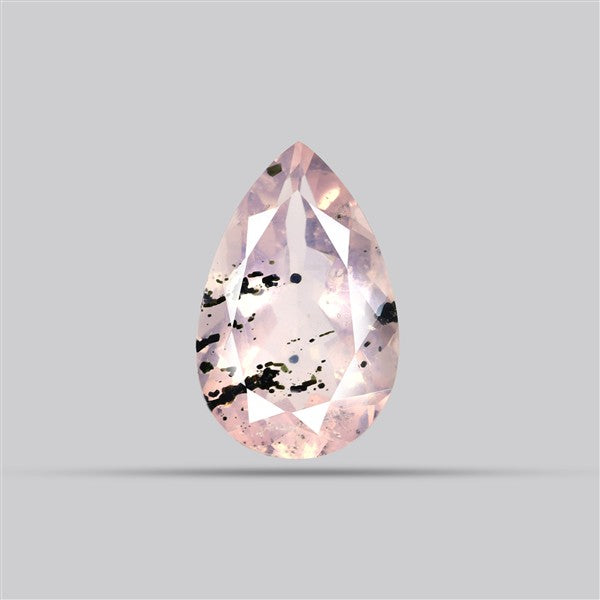 Diopside in Rose Quartz Faceted Fine Gemstone
