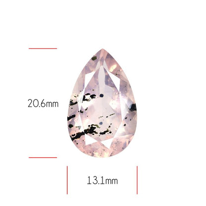 Diopside in Rose Quartz Faceted Fine Gemstone