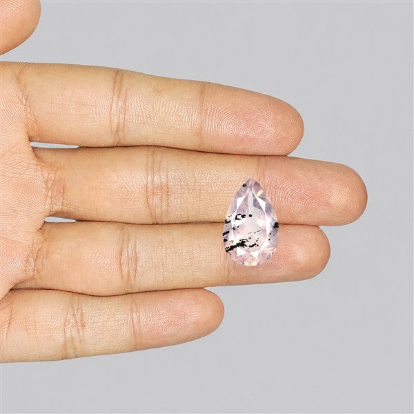 Diopside in Rose Quartz Faceted Fine Gemstone