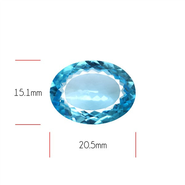 Large Swiss Blue Topaz Faceted Fine Gemstone