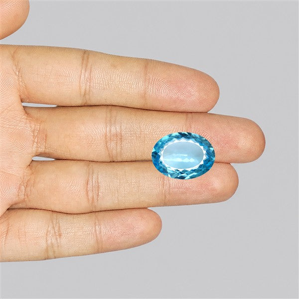 Large Swiss Blue Topaz Faceted Fine Gemstone