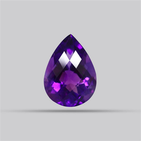 Checkerboard Cut Amethyst Faceted Fine Gemstone