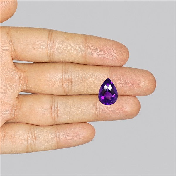 Checkerboard Cut Amethyst Faceted Fine Gemstone