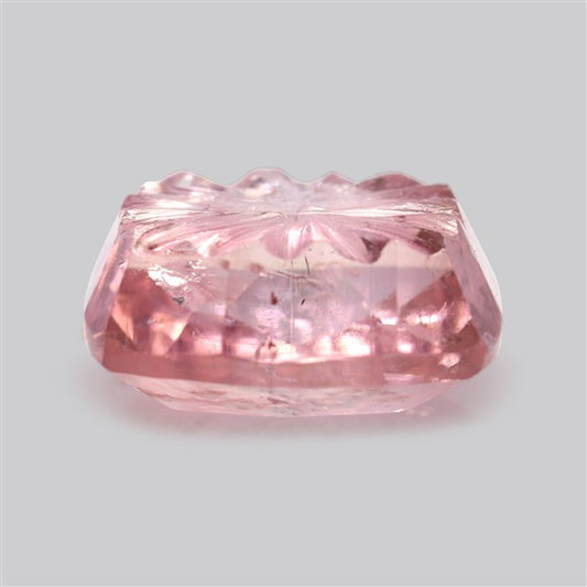 Pink Tourmaline Intaglio Reverse Carving Faceted Fine Gemstone