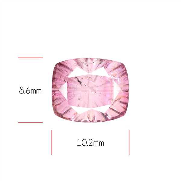 Pink Tourmaline Intaglio Reverse Carving Faceted Fine Gemstone