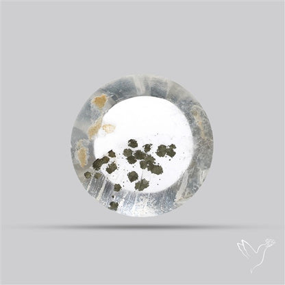 Rare Pyrite Included Quartz Cabochon