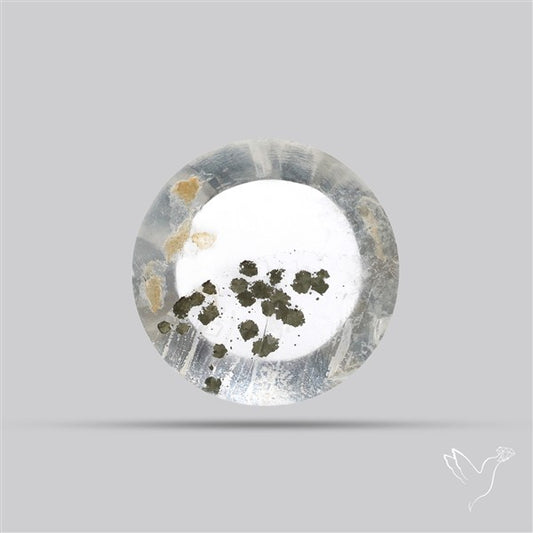Rare Pyrite Included Quartz Cabochon