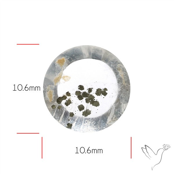 Rare Pyrite Included Quartz Cabochon
