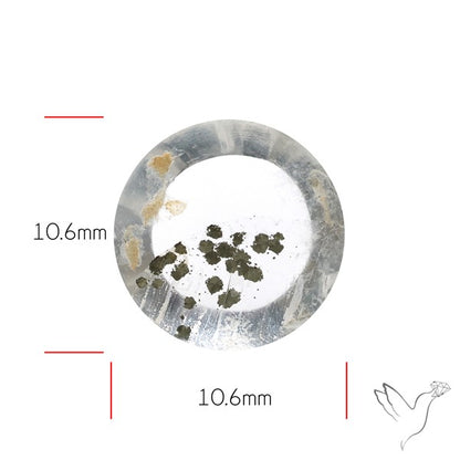Rare Pyrite Included Quartz Cabochon
