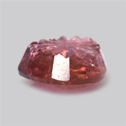 Pink Tourmaline Intaglio Reverse Carving Faceted Fine Gemstone