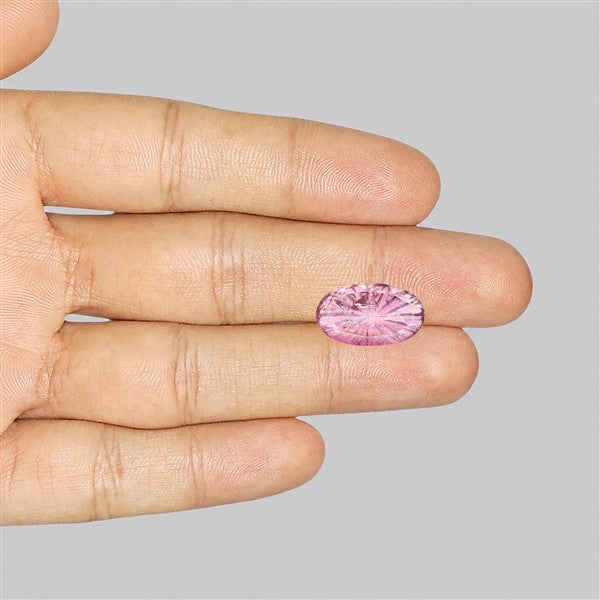 Pink Tourmaline Intaglio Reverse Carving Faceted Fine Gemstone