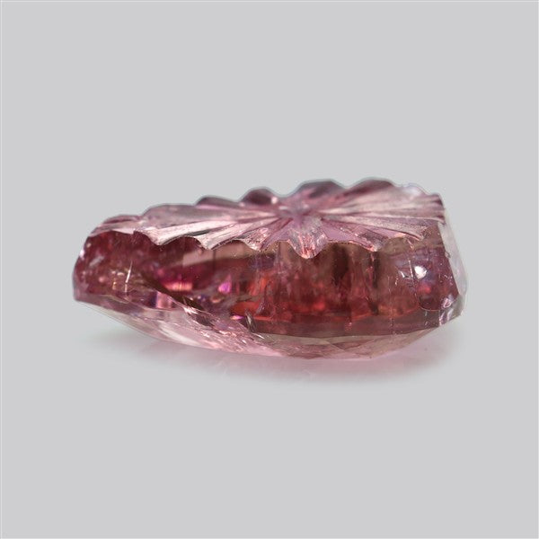 Pink Tourmaline Intaglio Reverse Carving Faceted Fine Gemstone