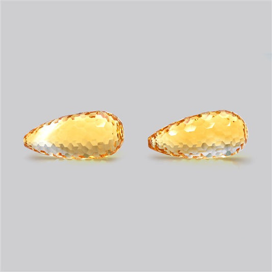 Citrine Briolette Cut Drop Fine Gemstone