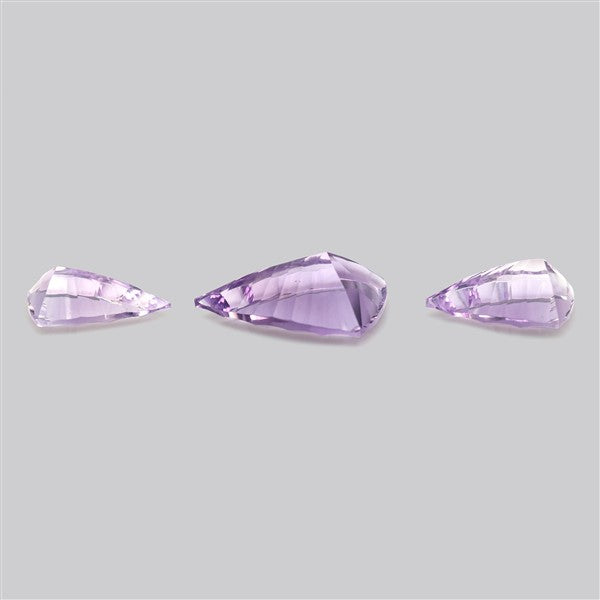 Rose de France Amethyst Set Millenium Cut Faceted Fine Gemstone