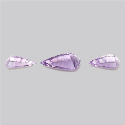 Rose de France Amethyst Set Millenium Cut Faceted Fine Gemstone