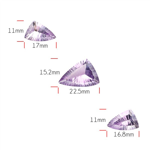 Rose de France Amethyst Set Millenium Cut Faceted Fine Gemstone