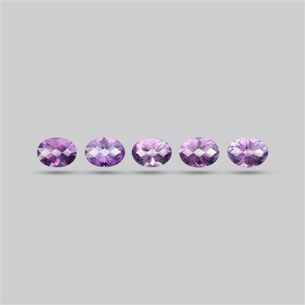 Rose de France Amethyst Set Millenium Cut Faceted Fine Gemstone