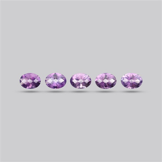 Rose de France Amethyst Set Millenium Cut Faceted Fine Gemstone