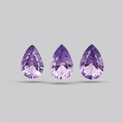 Rose de France Amethyst Set Millenium Cut Faceted Fine Gemstone