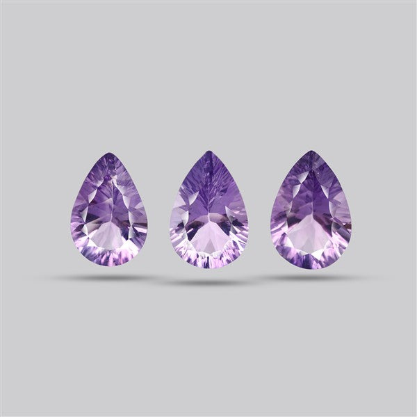 Rose de France Amethyst Set Millenium Cut Faceted Fine Gemstone