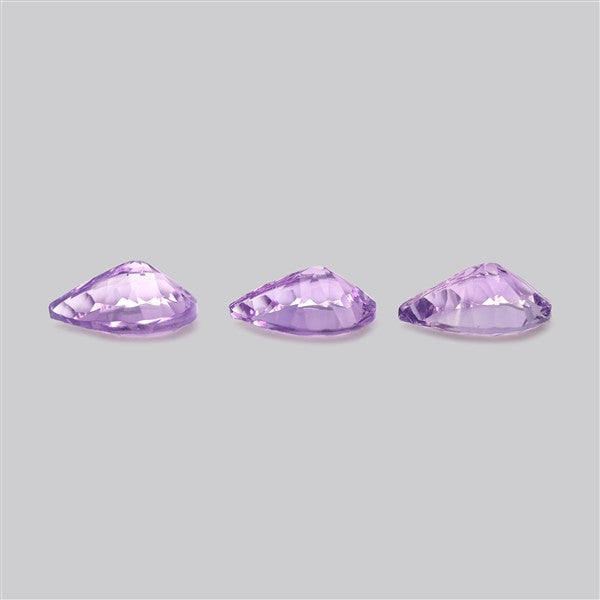 Rose de France Amethyst Set Millenium Cut Faceted Fine Gemstone