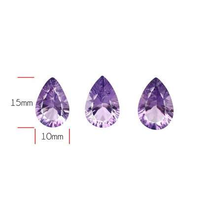 Rose de France Amethyst Set Millenium Cut Faceted Fine Gemstone