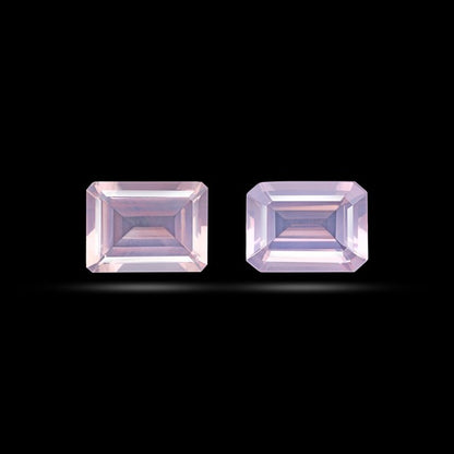 Faceted Rose Quartz Pair