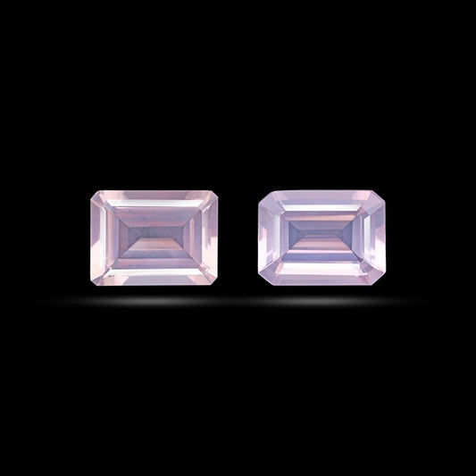 Faceted Rose Quartz Pair