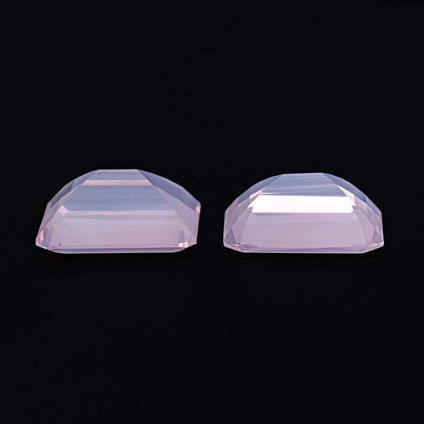 Faceted Rose Quartz Pair