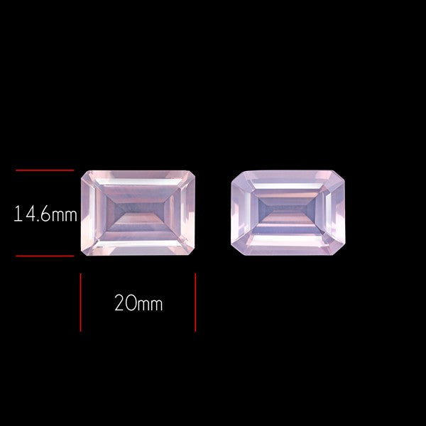 Faceted Rose Quartz Pair
