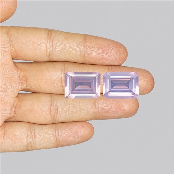 Faceted Rose Quartz Pair