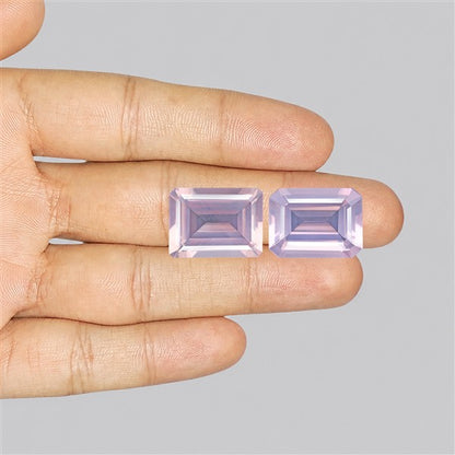 Faceted Rose Quartz Pair